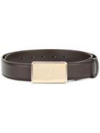 Dolce & Gabbana - Logo Plaque Belt - Men - Leather - 105, Brown, Leather