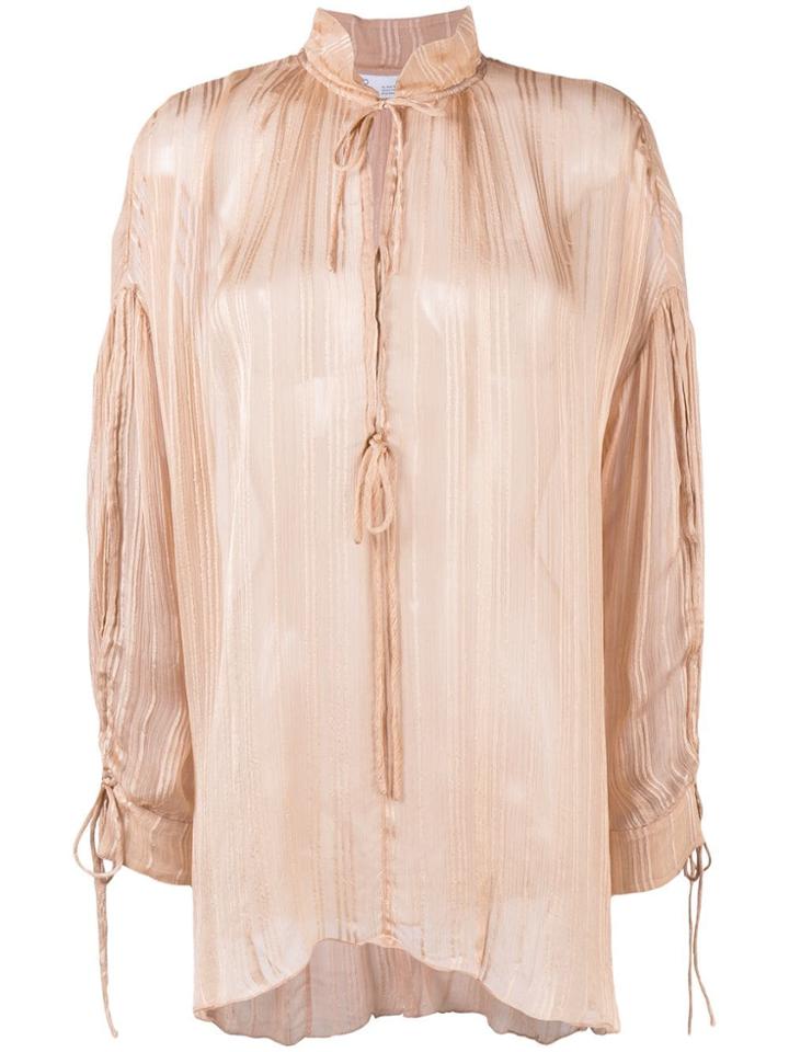 Iro Tie Neck Blouse - Nude & Neutrals