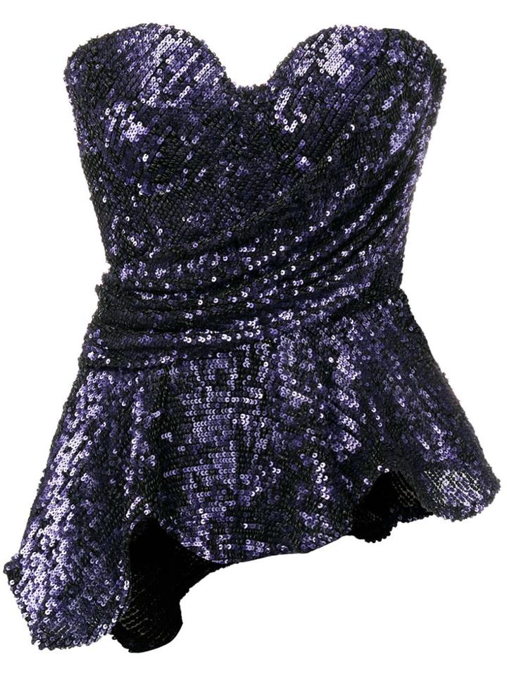 Maria Lucia Hohan Krista Strapless Top - Pink & Purple