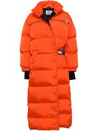 Prada Feather Nylon Puffer Coat - Orange