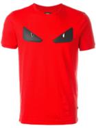 Fendi Bag Bugs T-shirt, Men's, Size: 46, Red, Cotton/lamb Skin