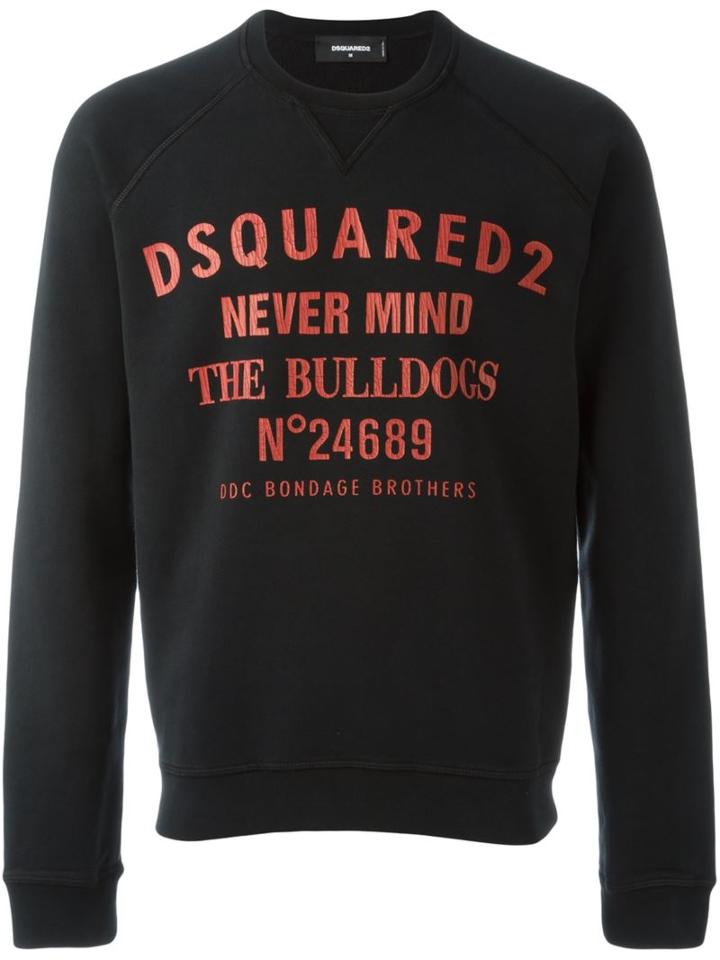 Dsquared2 Never Mind The Bulldogs Classic Print Sweatshirt, Men's, Size: Xl, Black, Cotton