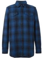 Off-white Checked Shirt, Men's, Size: Medium, Blue, Acrylic/polyester/wool/other Fibers