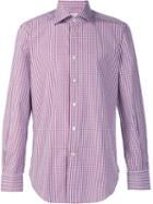 Kiton Checked Button Down Shirt, Men's, Size: 16 1/2, Red, Cotton