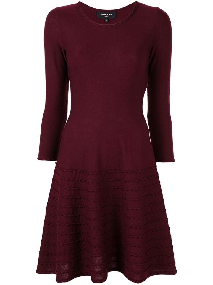 Paule Ka Textured Detail Knitted Dress