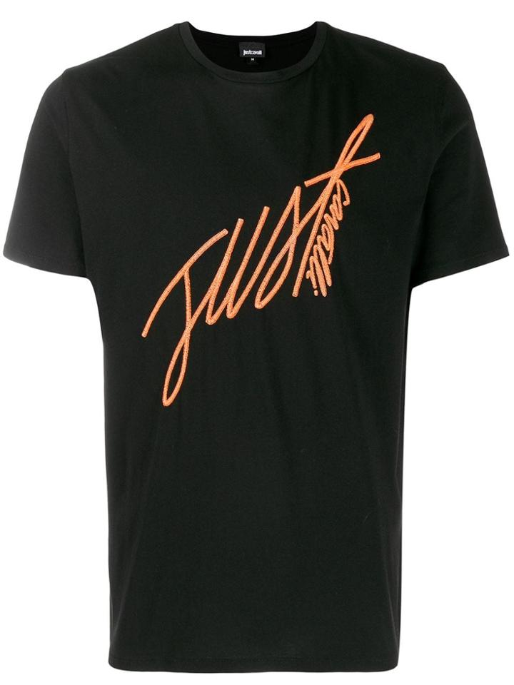 Just Cavalli Brand Printed T-shirt - Black
