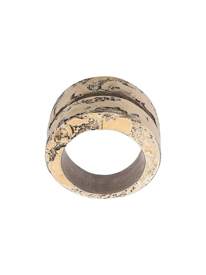 Parts Of Four Distressed Ring Bands - Silver