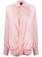 Ann Demeulemeester Twist Drape Shirt - Pink