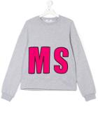 Msgm Kids Teen Logo Sweatshirt - Grey