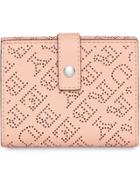 Burberry Small Perforated Logo Leather Wallet - Pink & Purple
