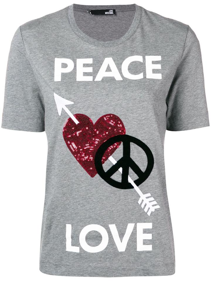 Love Moschino Peace And Love T-shirt - Grey