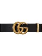 Gucci Leather Belt With Torchon Double G Buckle - Black