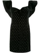Self-portrait Off Shoulder Velvet Diamante Dress - Black