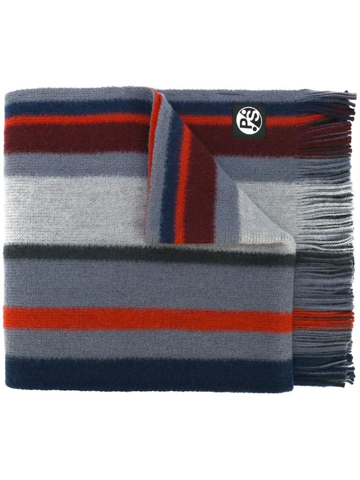 Ps By Paul Smith Striped Scarf, Men's, Virgin Wool