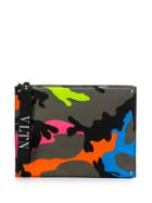 Valentino Camouflage Print Clutch - Ph9 Camo Green