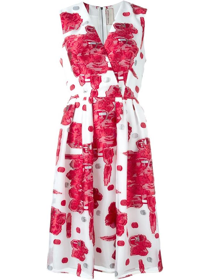 Antonio Marras Floral Print Wrap Detail V Neck Flare Dress
