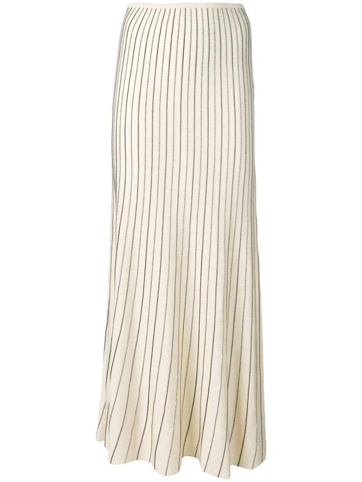 Sonia Rykiel Lurex Striped Skirt - Neutrals