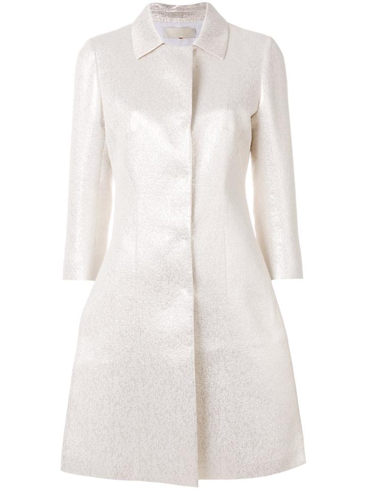 Mantu Fitted Trench Coat - Metallic