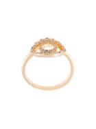 Kenzo Eye Ring, Women's, Size: 50, Metallic, Crystal/gold Plated Steel