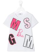 Msgm Kids Barbie T-shirt, Girl's, Size: 10 Yrs, White