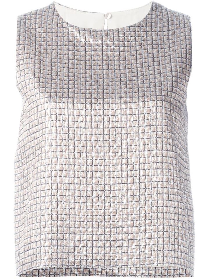 Max Mara Metallic (grey) Tank Top, Women's, Size: 44, Silk/nylon/wool