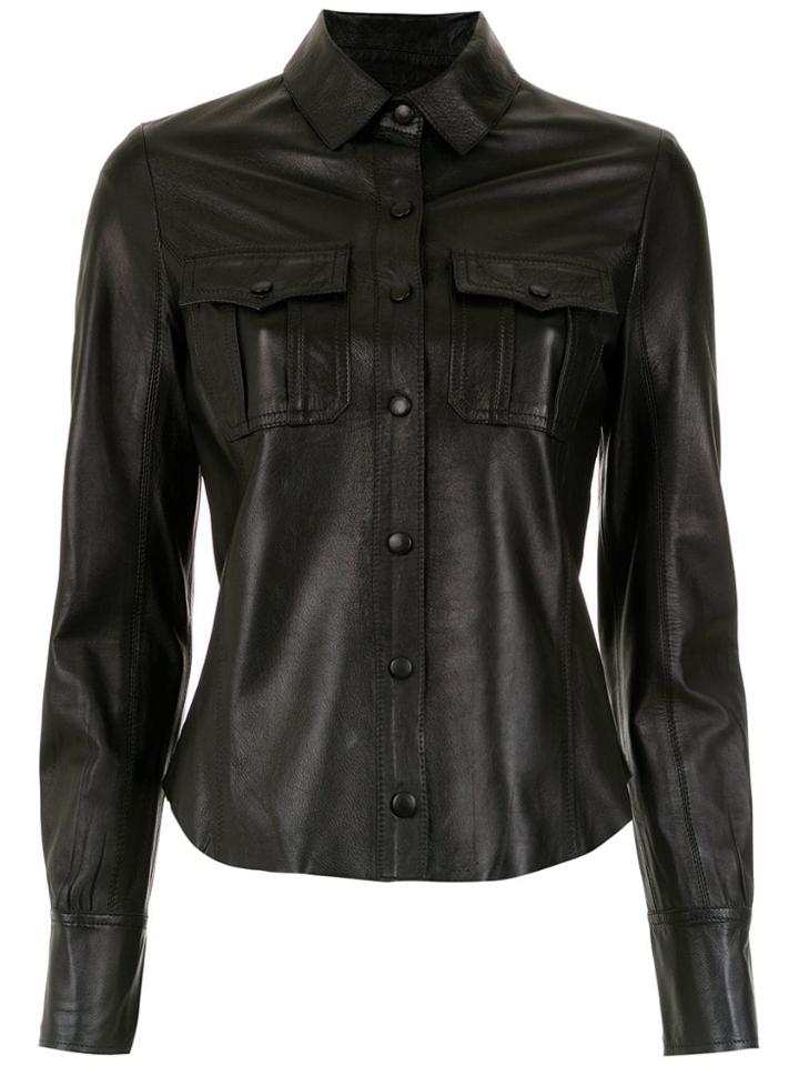 Nk Leather Shirt - Black