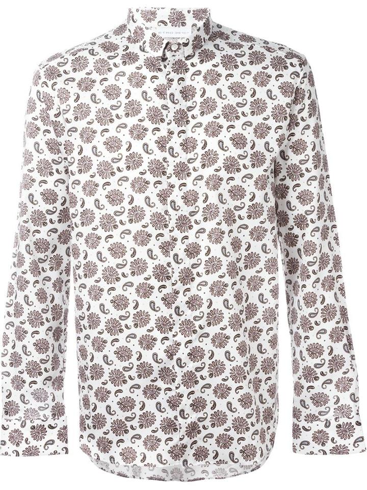 Etro Printed Paisley Shirt, Men's, Size: 40, White, Cotton