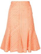 Ck Calvin Klein Varied Gingham Skirt - Yellow & Orange