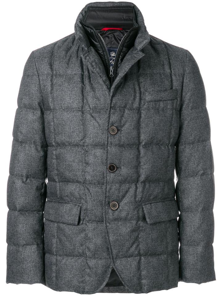 Fay Long Sleeved Puffer Jacket - Grey