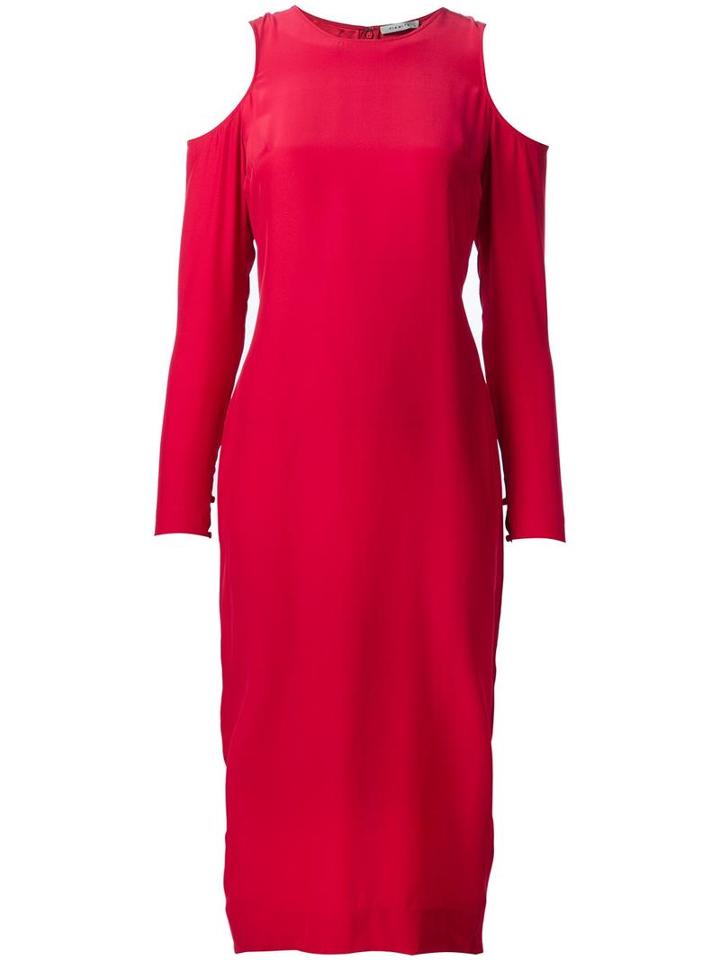 Piamita Shoulder Cutout Dress, Women's, Size: Small, Red, Silk