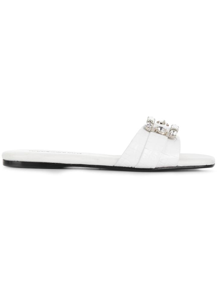 Anna Baiguera Buckled Mules - White