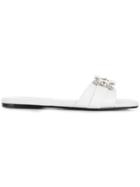 Anna Baiguera Buckled Mules - White