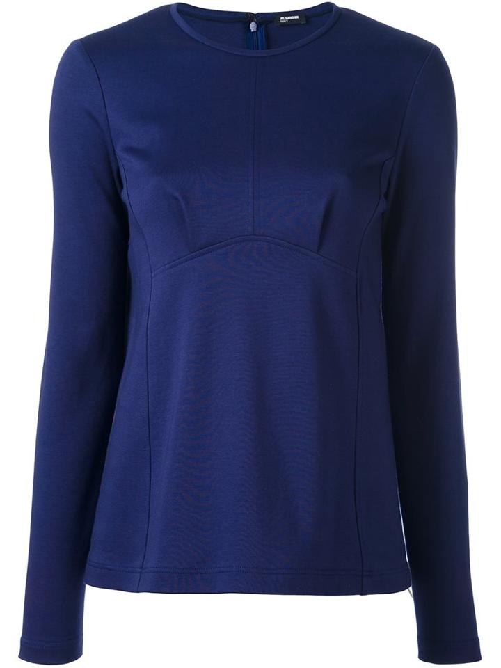 Jil Sander Navy Paneled Jumper, Women's, Size: Xs, Blue, Cotton