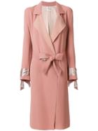 Forte Forte Belted Trench Coat - Pink & Purple