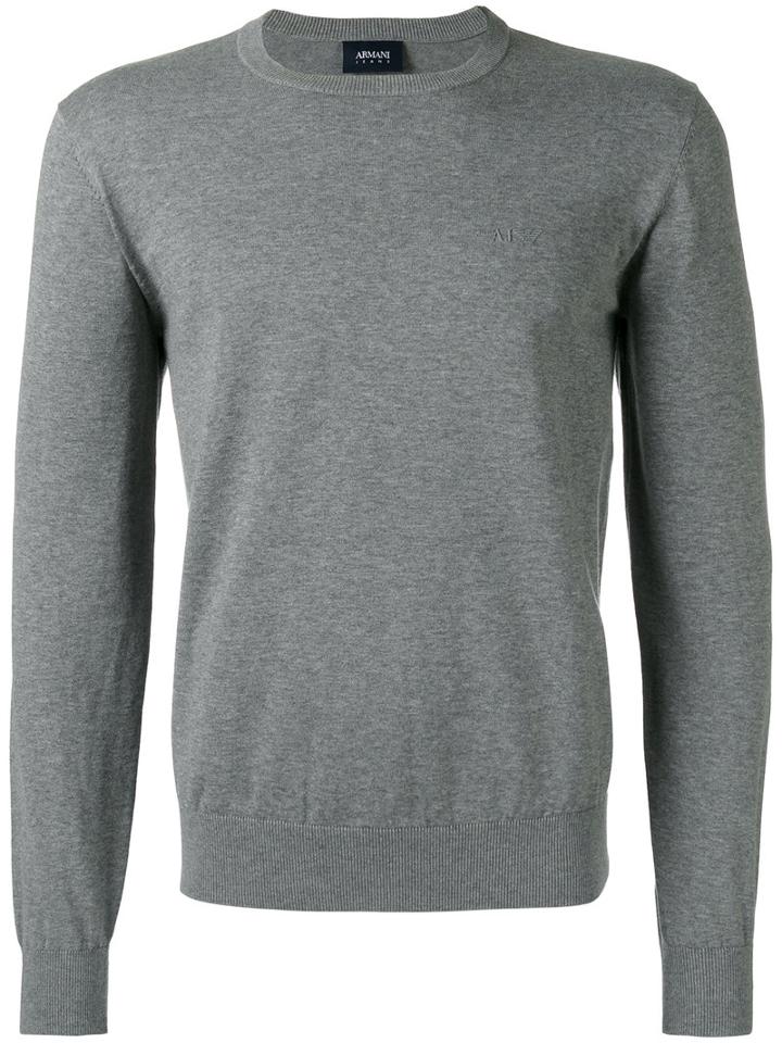 Armani Jeans - Crew Neck Sweater - Men - Cotton - Xxl, Grey, Cotton