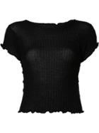 Maison Margiela - Ribbed T-shirt - Women - Cotton/alpaca - S, Black, Cotton/alpaca