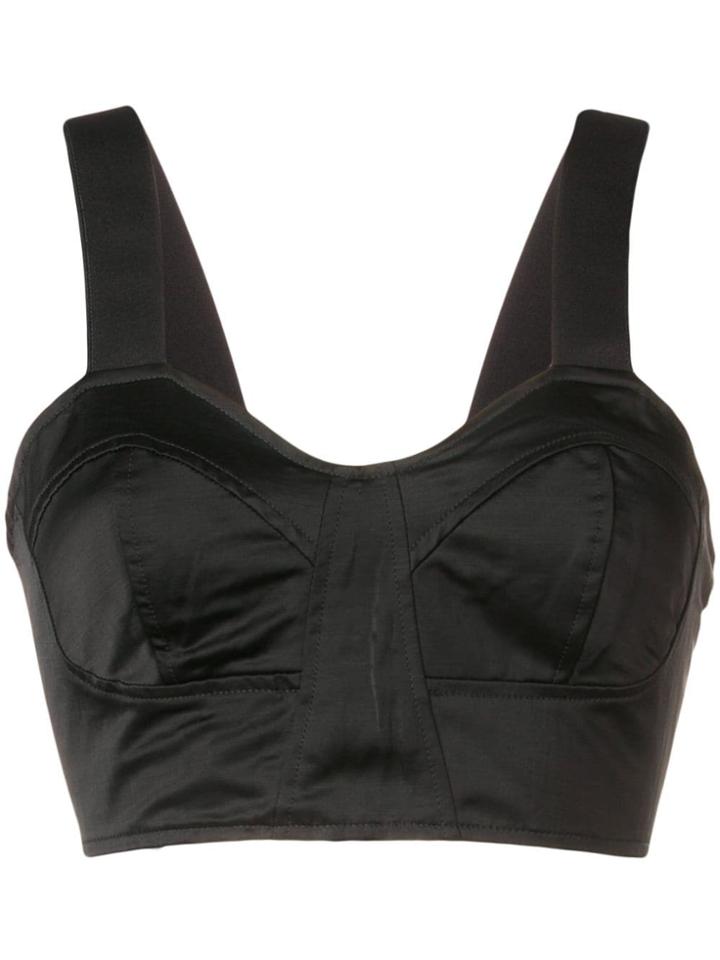 Andrea Ya'aqov Bustier Cropped Top - Black
