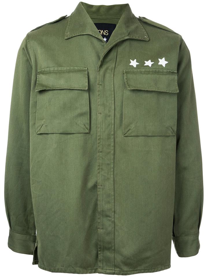 Icons - Cargo Pocket Overshirt - Men - Cotton - M, Green, Cotton