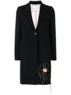 Mira Mikati Hand Embroidered Flower Patch Sb Coat - Blue
