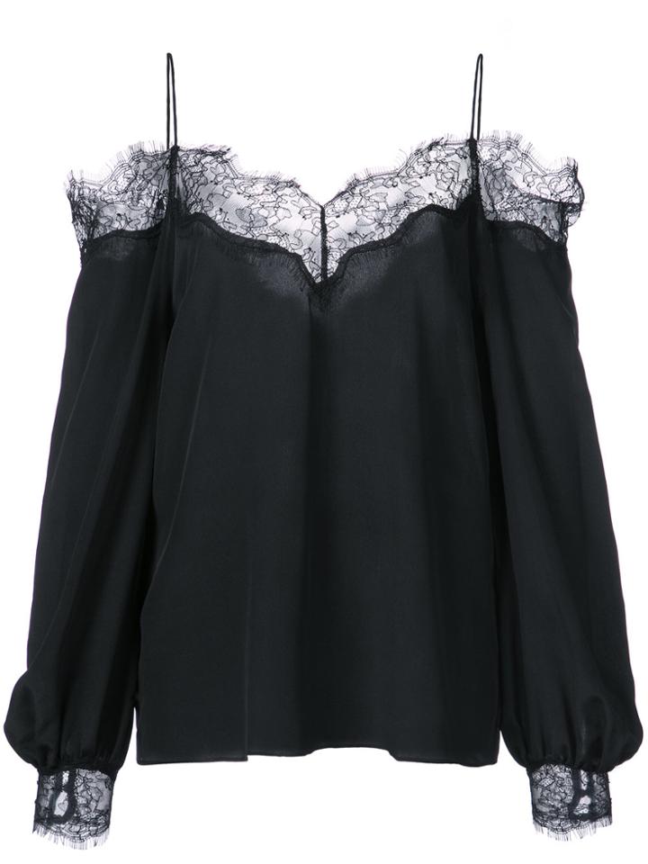 Zac Zac Posen Spaghetti Strapped Longsleeved Blouse - Black