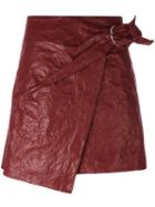 Isabel Marant Asymmetric Buckled Knot Skirt, Women's, Size: 38, Red, Cotton/polyester/polyurethane/polyamide