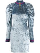 Gcds Power Sleeve Chenille Dress - Blue