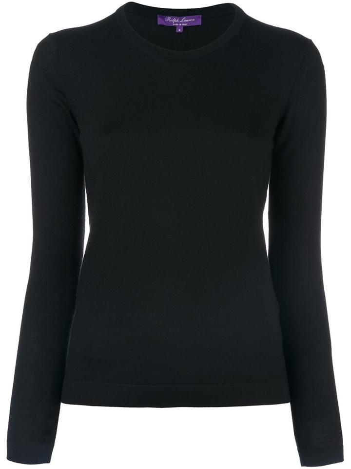 Ralph Lauren Round Neck Fitted Jumper, Women's, Size: Large, Black, Nylon/cashmere