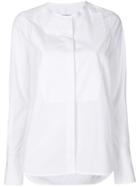 Alberto Biani Collarless Long Sleeve Shirt - White