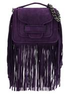 Andrea Bogosian Leather Fringe Bag - Pink & Purple