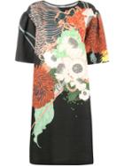 Dries Van Noten Danilov Floral Print Dress, Women's, Size: Large, Black, Cotton/viscose