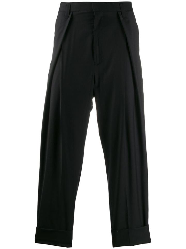 Ann Demeulemeester Pleated Detail Tapered Trousers - Black