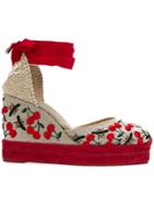 Castañer Carina Cherry And Bee Embroidered Espadrilles - Nude &