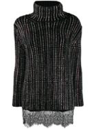 Ermanno Scervino Rhinestone-embellished Jumper Dress - Black