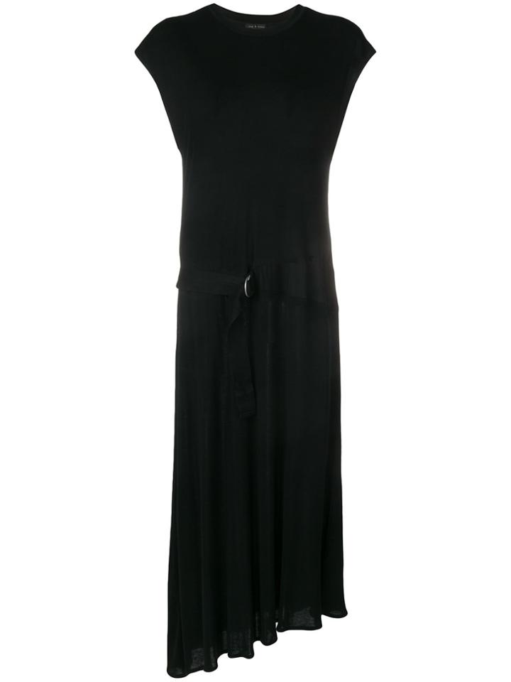 Rag & Bone Asymmetric Tie Waist Dress - Black